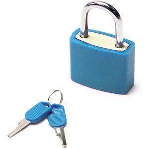 Mini ABS Keyed Padlock for Luggages, Waterproof Suitcase Padlock with Keys, Blue